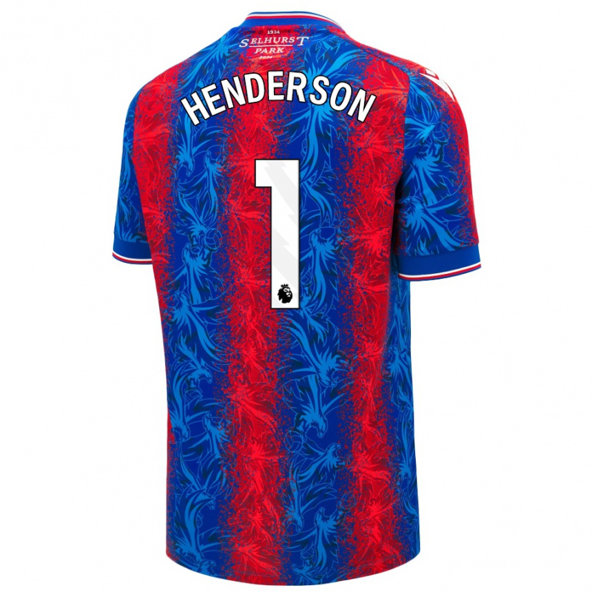 Férfi Labdarúgás Dean Henderson #1 Piros Kék Csíkok Hazai Jersey 2024/25 Mez Póló Ing