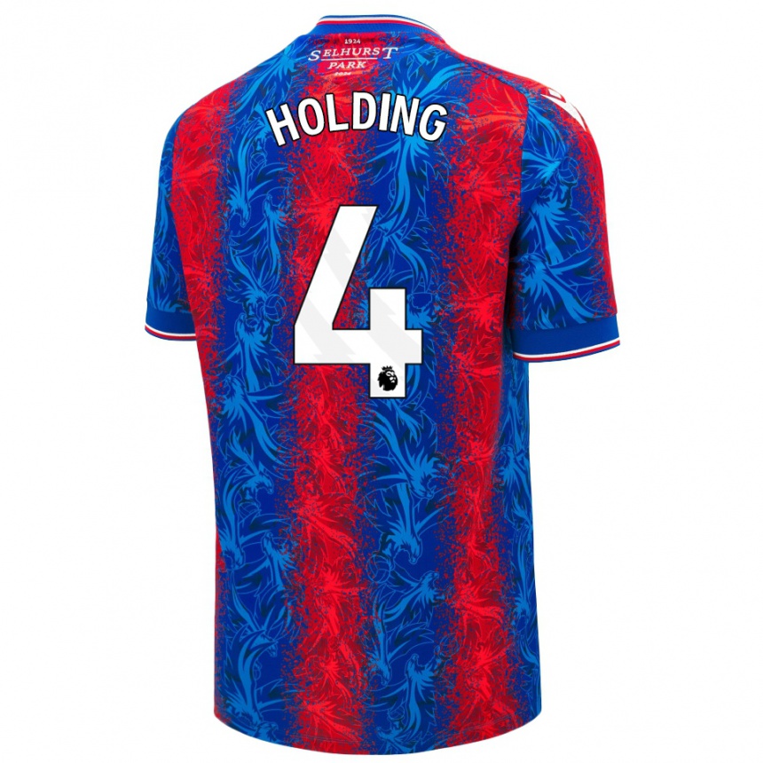 Férfi Labdarúgás Rob Holding #4 Piros Kék Csíkok Hazai Jersey 2024/25 Mez Póló Ing