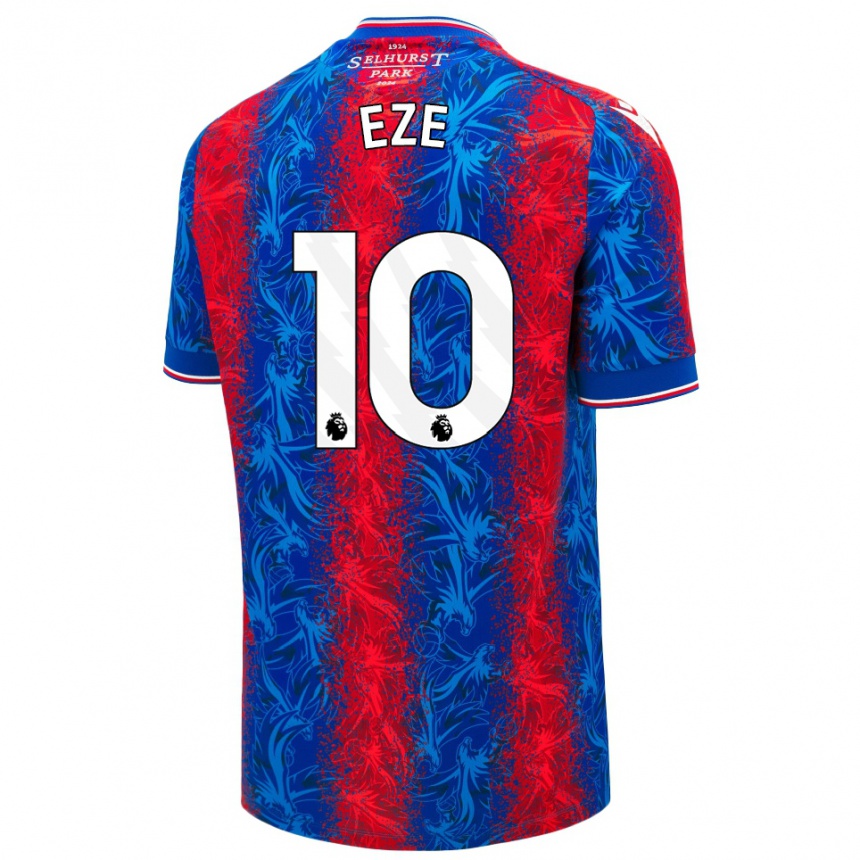 Férfi Labdarúgás Eberechi Eze #10 Piros Kék Csíkok Hazai Jersey 2024/25 Mez Póló Ing