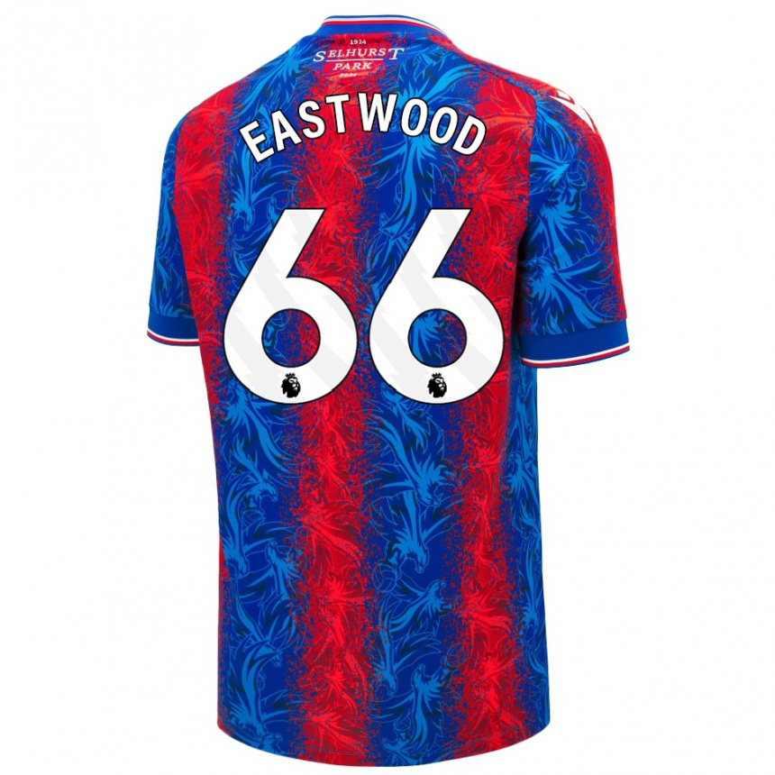 Férfi Labdarúgás Billy Eastwood #66 Piros Kék Csíkok Hazai Jersey 2024/25 Mez Póló Ing