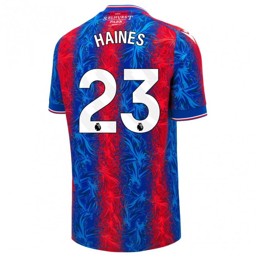 Férfi Labdarúgás Coral-Jade Haines #23 Piros Kék Csíkok Hazai Jersey 2024/25 Mez Póló Ing