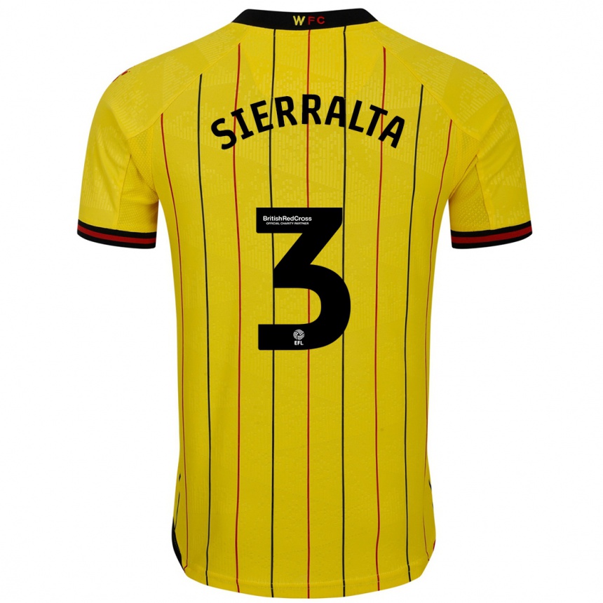 Férfi Labdarúgás Francisco Sierralta #3 Sárga Fekete Hazai Jersey 2024/25 Mez Póló Ing