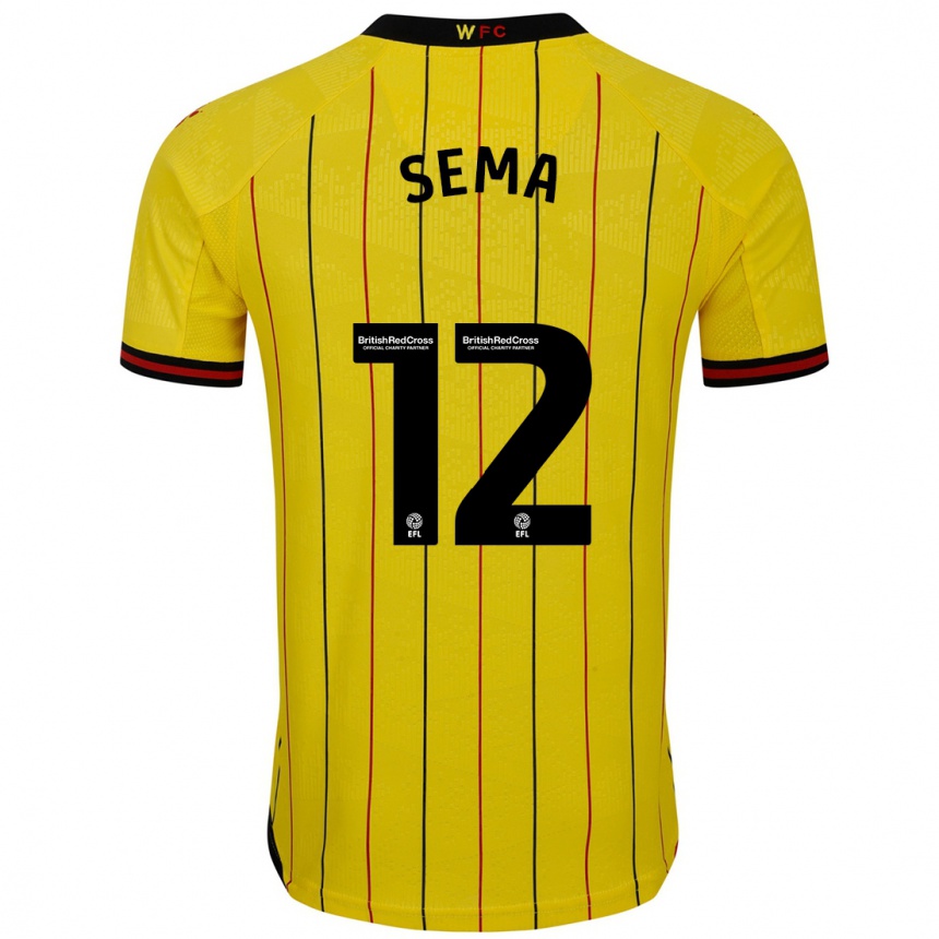 Férfi Labdarúgás Ken Sema #12 Sárga Fekete Hazai Jersey 2024/25 Mez Póló Ing