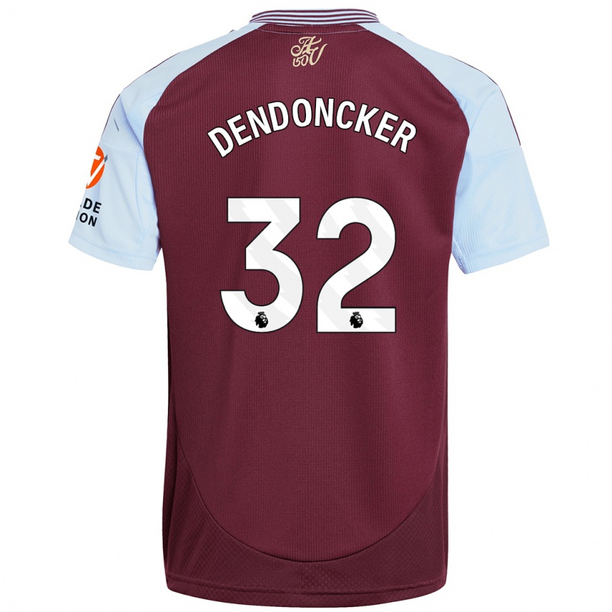 Férfi Labdarúgás Leander Dendoncker #32 Bordó Égszínkék Hazai Jersey 2024/25 Mez Póló Ing