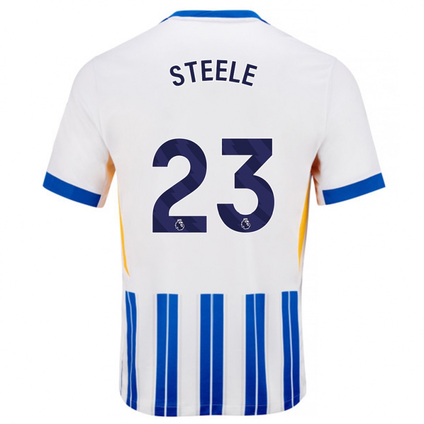 Férfi Labdarúgás Jason Steele #23 Fehér Kék Csíkos Hazai Jersey 2024/25 Mez Póló Ing