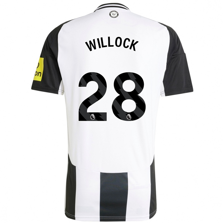 Férfi Labdarúgás Joe Willock #28 Fehér Fekete Hazai Jersey 2024/25 Mez Póló Ing