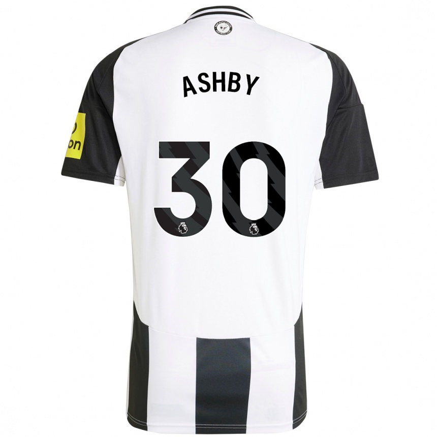 Férfi Labdarúgás Harrison Ashby #30 Fehér Fekete Hazai Jersey 2024/25 Mez Póló Ing