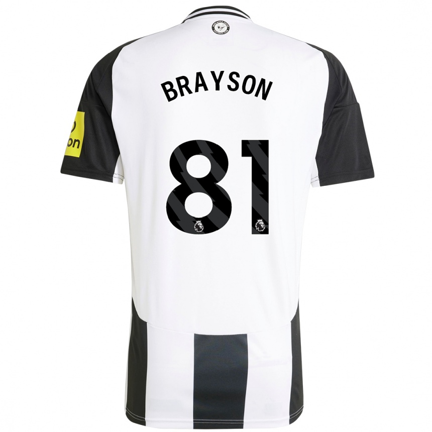 Férfi Labdarúgás Joe Brayson #81 Fehér Fekete Hazai Jersey 2024/25 Mez Póló Ing