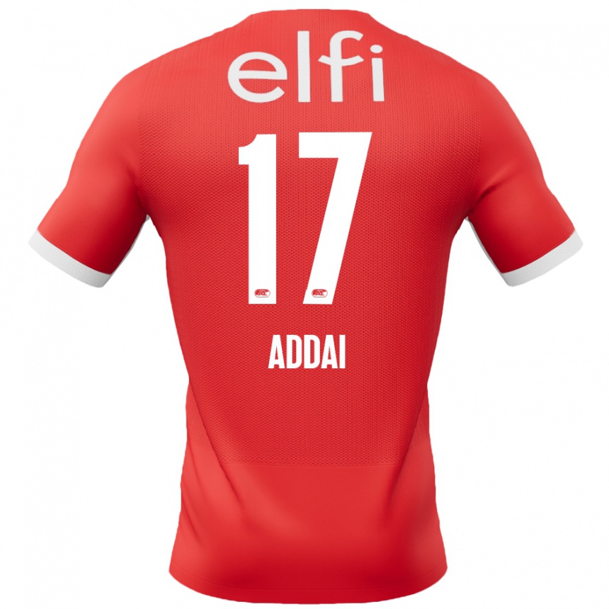 Férfi Labdarúgás Jayden Addai #17 Piros Fehér Hazai Jersey 2024/25 Mez Póló Ing