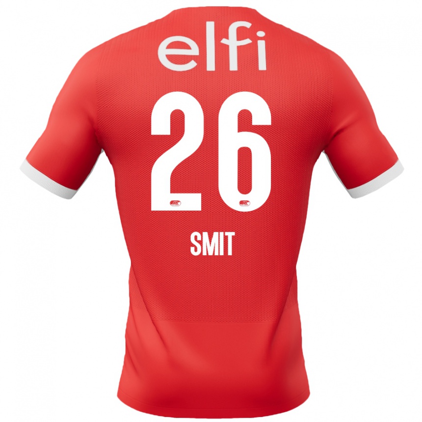 Férfi Labdarúgás Kees Smit #26 Piros Fehér Hazai Jersey 2024/25 Mez Póló Ing