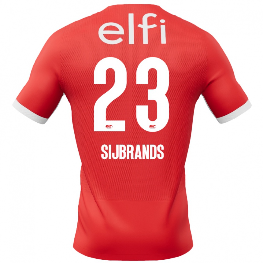 Férfi Labdarúgás Julian Sijbrands #23 Piros Fehér Hazai Jersey 2024/25 Mez Póló Ing