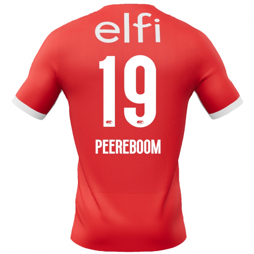 Férfi Labdarúgás Sanne Peereboom #19 Piros Fehér Hazai Jersey 2024/25 Mez Póló Ing