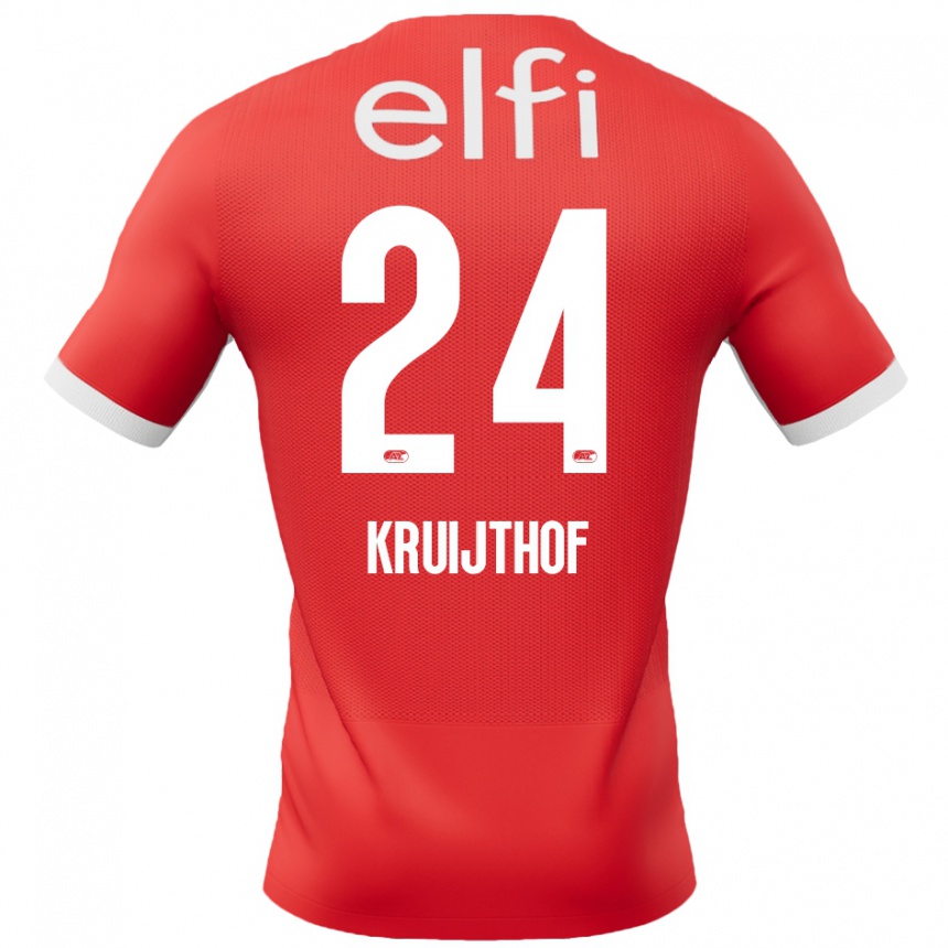 Férfi Labdarúgás Annemiek Kruijthof #24 Piros Fehér Hazai Jersey 2024/25 Mez Póló Ing