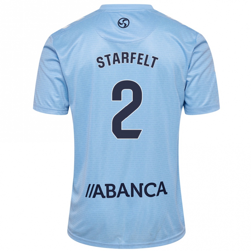 Férfi Labdarúgás Carl Starfelt #2 Ég Kék Hazai Jersey 2024/25 Mez Póló Ing