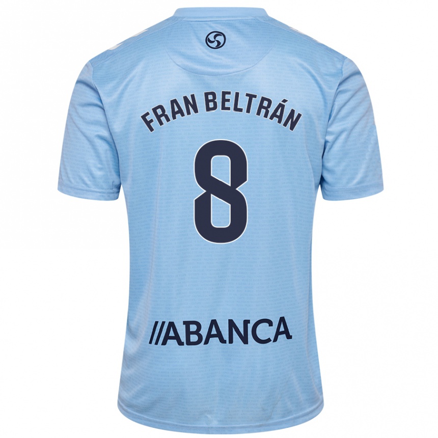 Férfi Labdarúgás Fran Beltrán #8 Ég Kék Hazai Jersey 2024/25 Mez Póló Ing