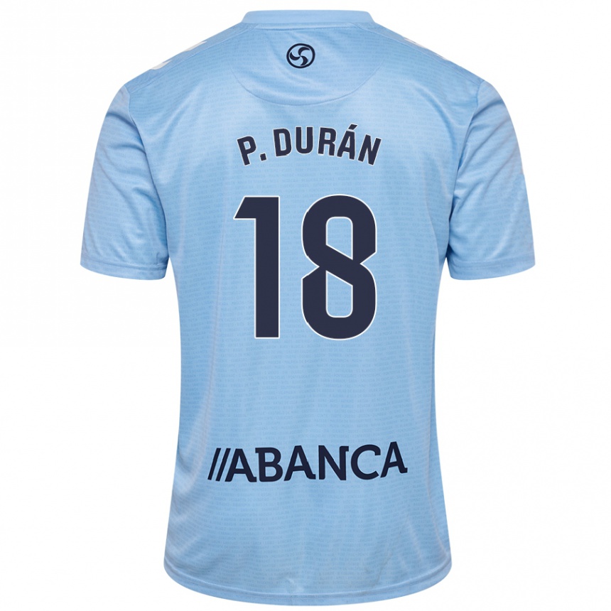 Férfi Labdarúgás Pablo Durán #18 Ég Kék Hazai Jersey 2024/25 Mez Póló Ing