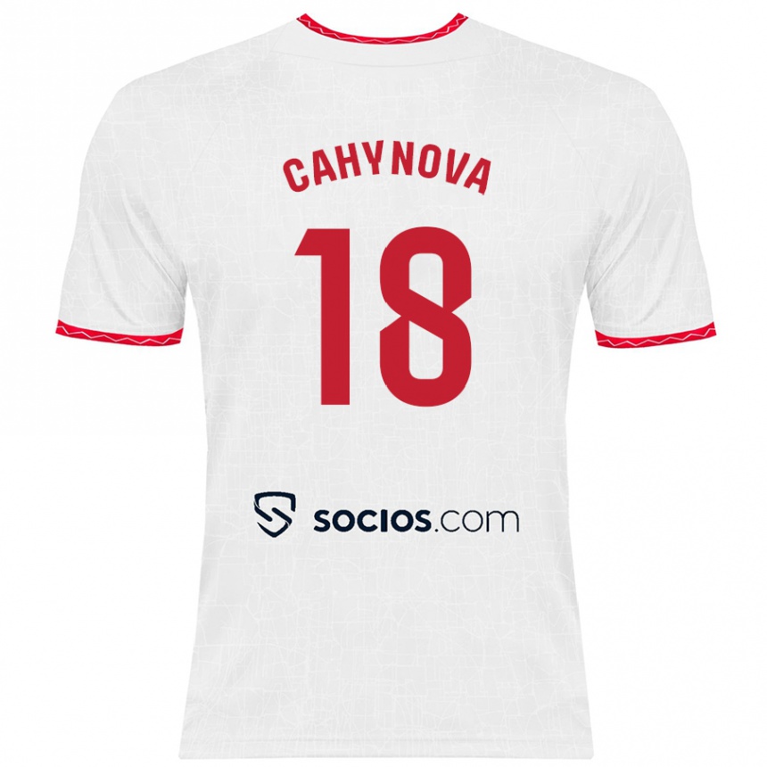 Férfi Labdarúgás Klara Cahynova #18 Fehér Piros Hazai Jersey 2024/25 Mez Póló Ing