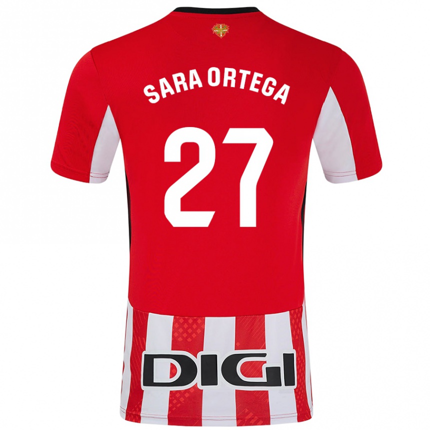 Férfi Labdarúgás Sara Ortega Ruiz #27 Piros Fehér Hazai Jersey 2024/25 Mez Póló Ing