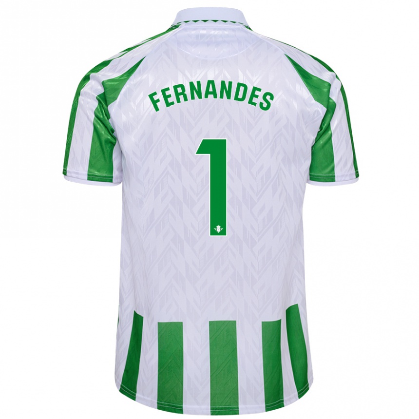 Férfi Labdarúgás Guilherme Fernandes #1 Zöld Fehér Csíkok Hazai Jersey 2024/25 Mez Póló Ing