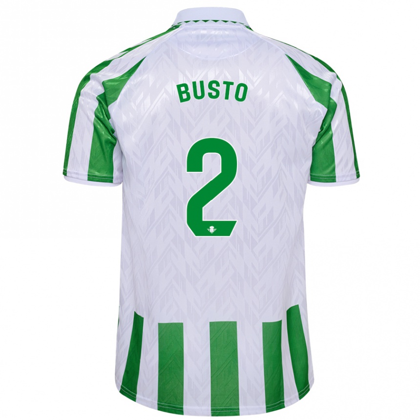 Férfi Labdarúgás Pablo Busto #2 Zöld Fehér Csíkok Hazai Jersey 2024/25 Mez Póló Ing