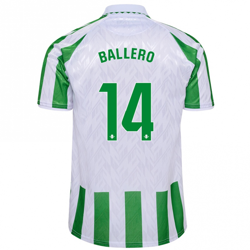 Férfi Labdarúgás Sander Ballero #14 Zöld Fehér Csíkok Hazai Jersey 2024/25 Mez Póló Ing