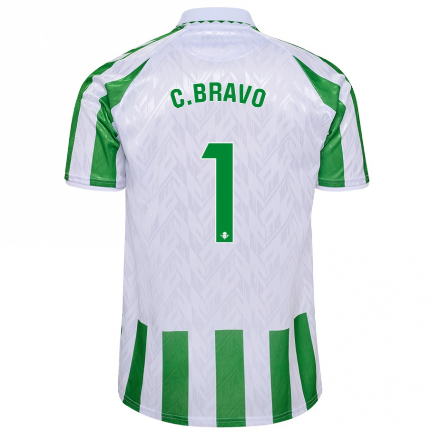 Férfi Labdarúgás Claudio Bravo #1 Zöld Fehér Csíkok Hazai Jersey 2024/25 Mez Póló Ing