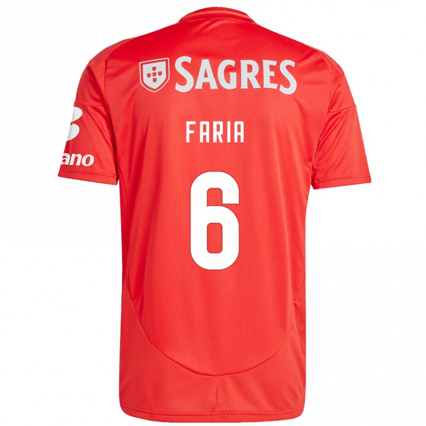 Férfi Labdarúgás Andreia Faria #6 Piros Fehér Hazai Jersey 2024/25 Mez Póló Ing