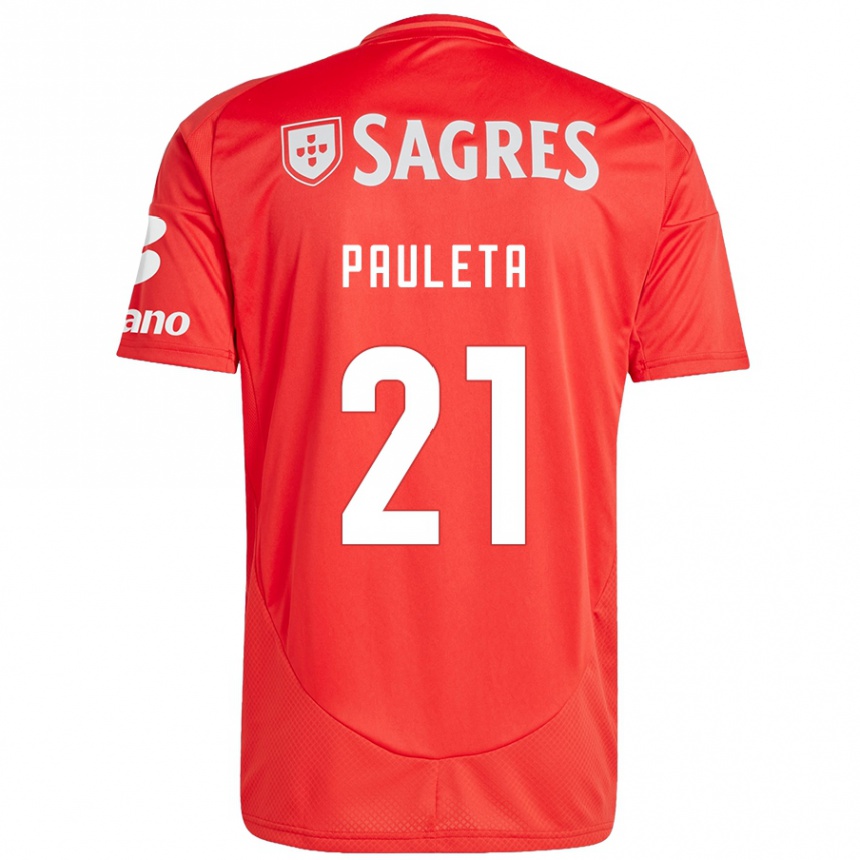 Férfi Labdarúgás Pauleta #21 Piros Fehér Hazai Jersey 2024/25 Mez Póló Ing