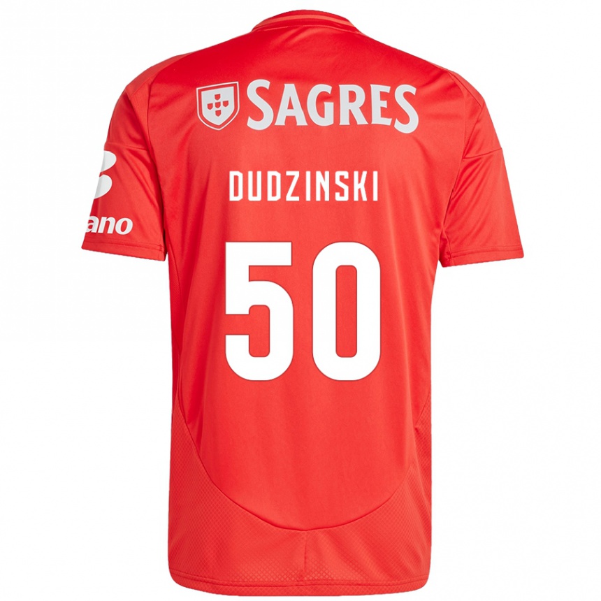 Férfi Labdarúgás Marcel Dudzinski #50 Piros Fehér Hazai Jersey 2024/25 Mez Póló Ing