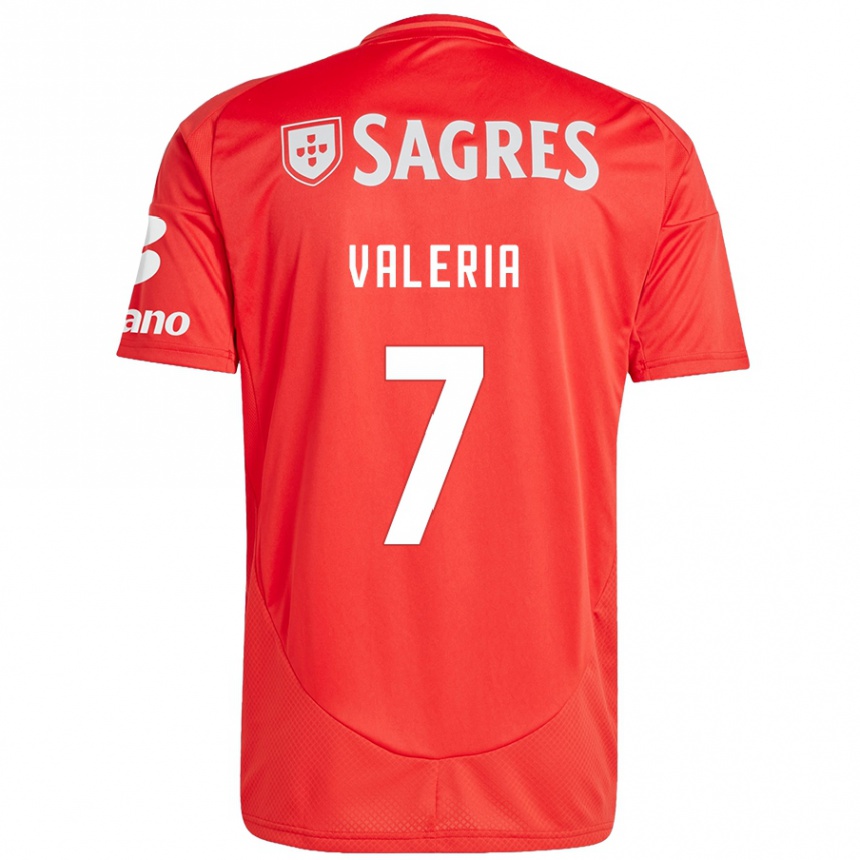 Férfi Labdarúgás Valeria #7 Piros Fehér Hazai Jersey 2024/25 Mez Póló Ing