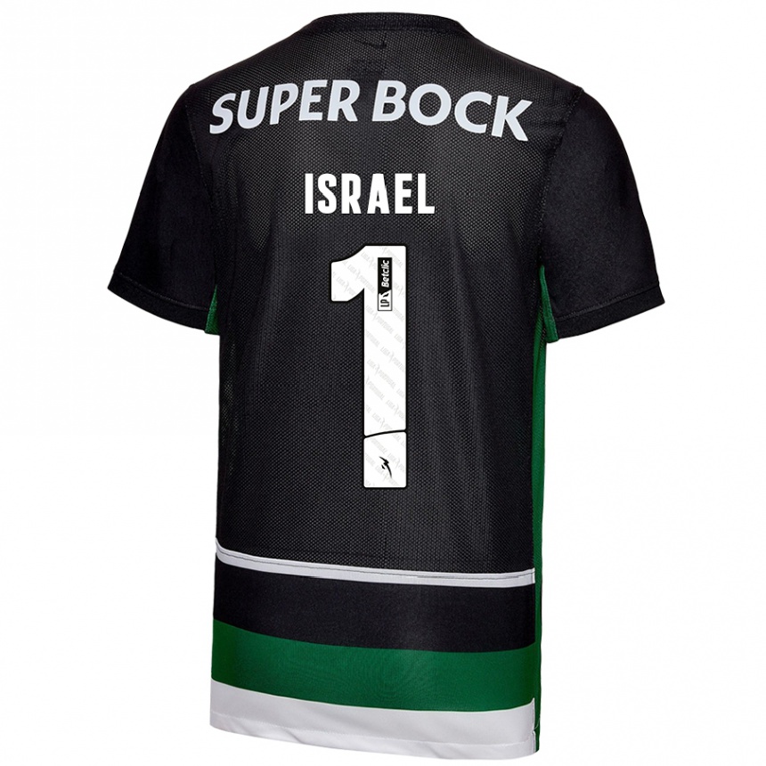 Férfi Labdarúgás Franco Israel #1 Fekete Fehér Zöld Hazai Jersey 2024/25 Mez Póló Ing