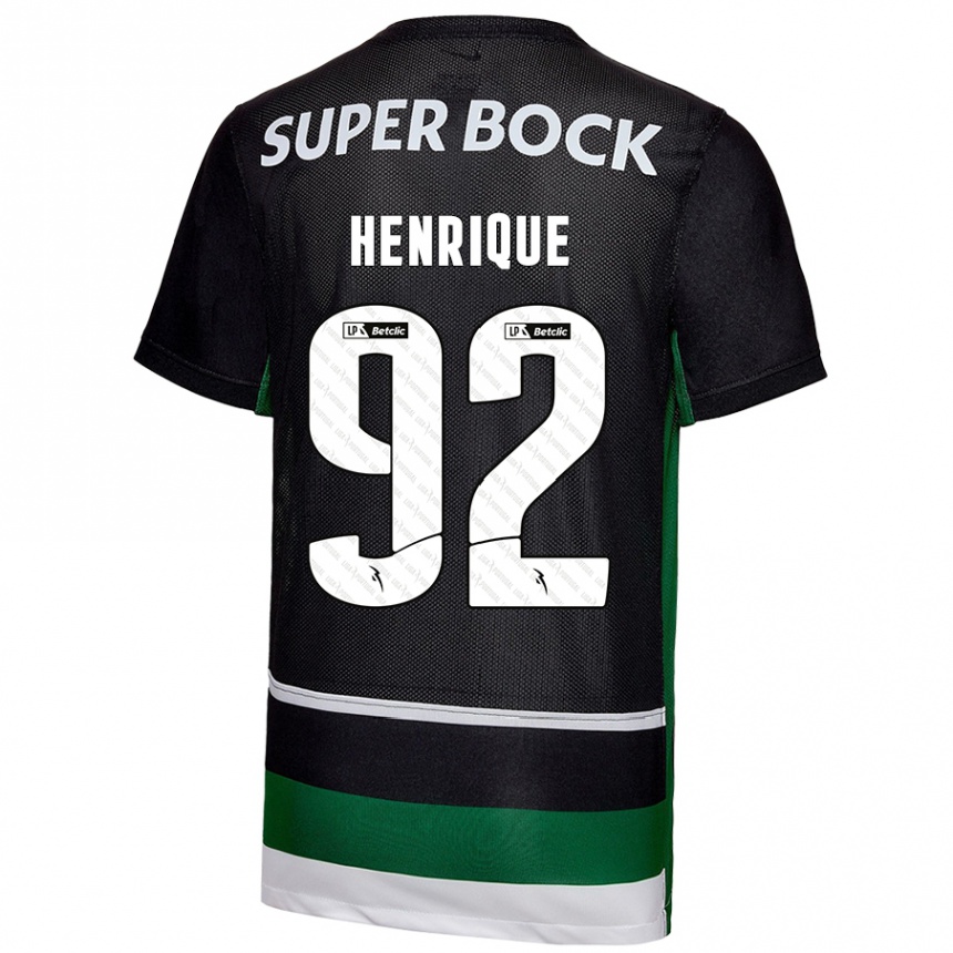 Férfi Labdarúgás Eduardo Henrique #92 Fekete Fehér Zöld Hazai Jersey 2024/25 Mez Póló Ing