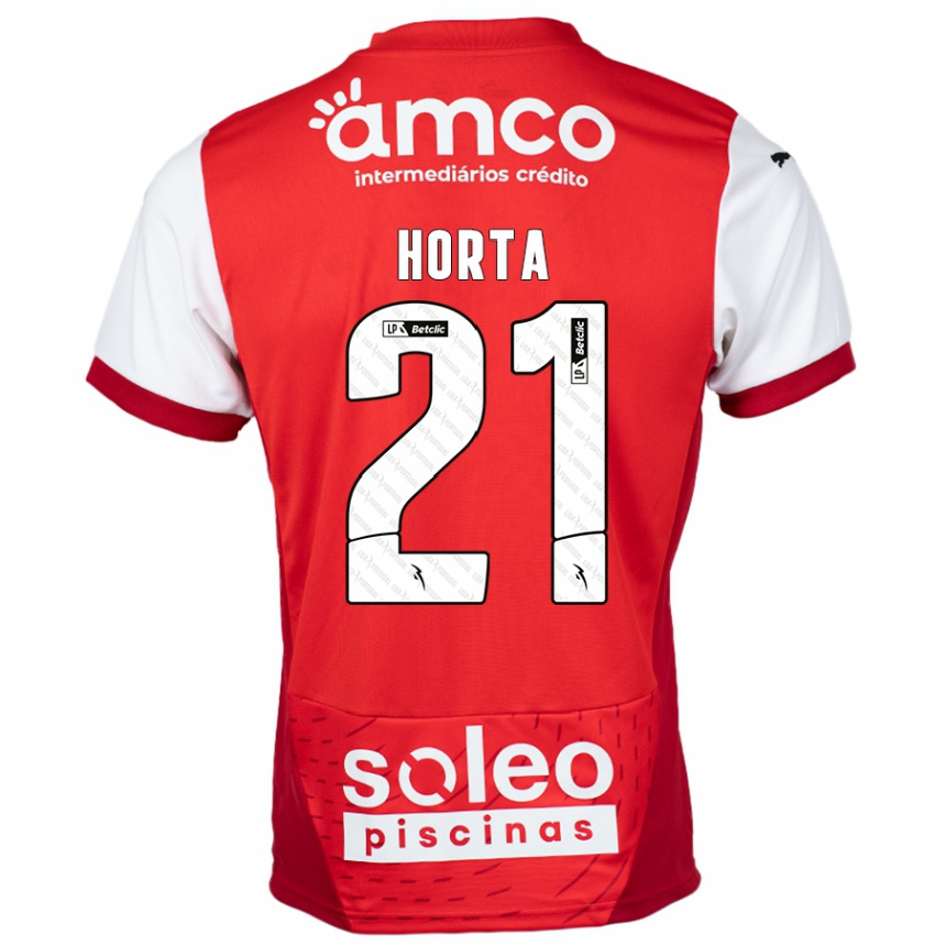 Férfi Labdarúgás Ricardo Horta #21 Piros Fehér Hazai Jersey 2024/25 Mez Póló Ing