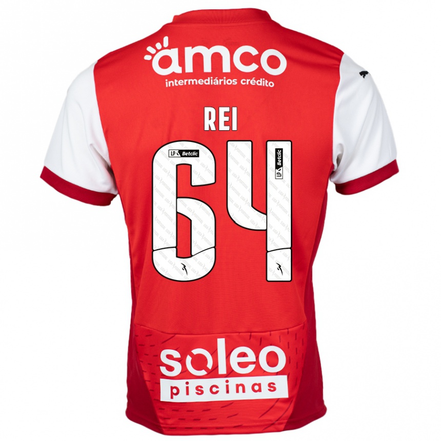 Férfi Labdarúgás Ricardo Rei #64 Piros Fehér Hazai Jersey 2024/25 Mez Póló Ing