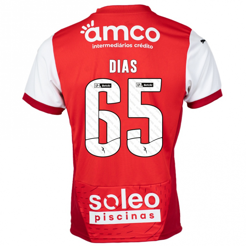 Férfi Labdarúgás Leandro Dias #65 Piros Fehér Hazai Jersey 2024/25 Mez Póló Ing