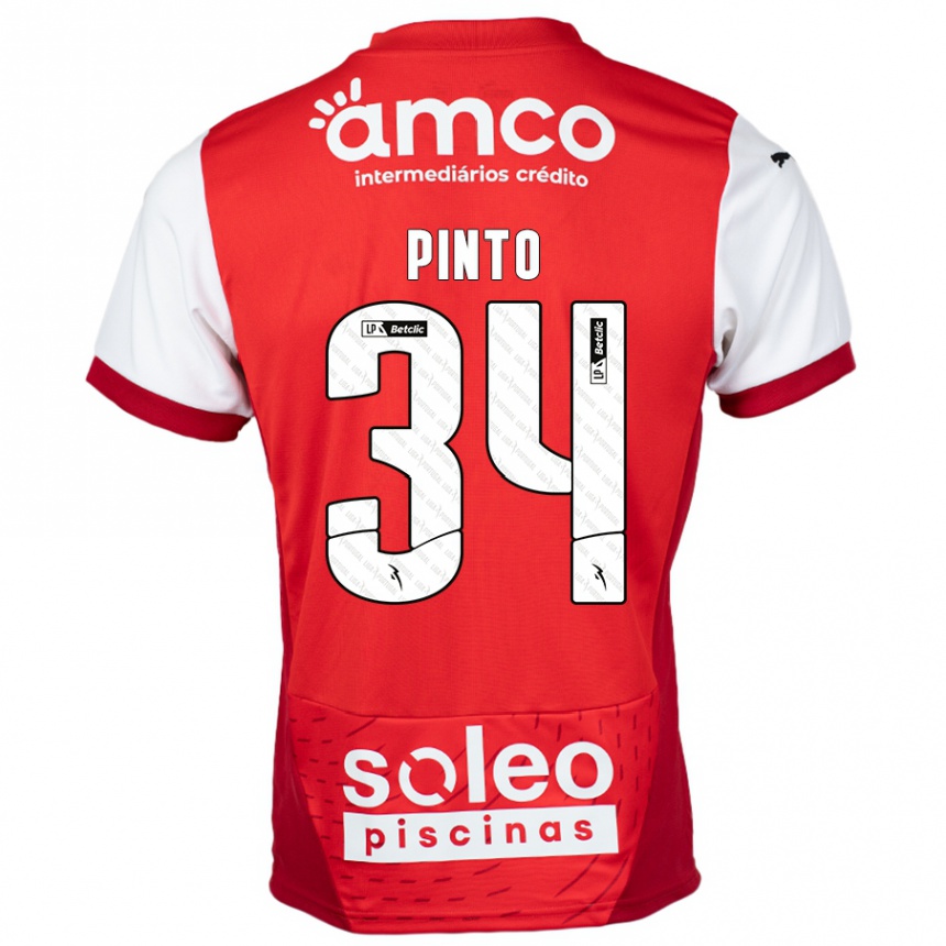 Férfi Labdarúgás Ana Pinto #34 Piros Fehér Hazai Jersey 2024/25 Mez Póló Ing