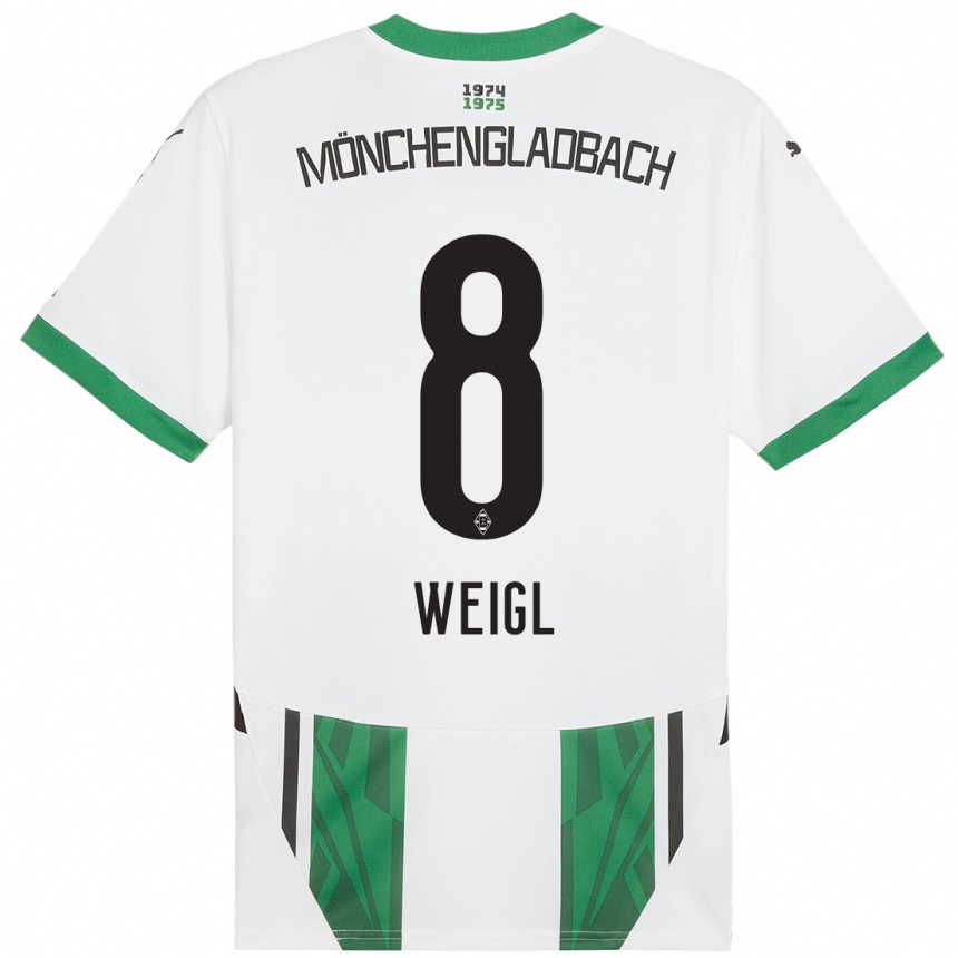 Férfi Labdarúgás Julian Weigl #8 Fehér Zöld Hazai Jersey 2024/25 Mez Póló Ing