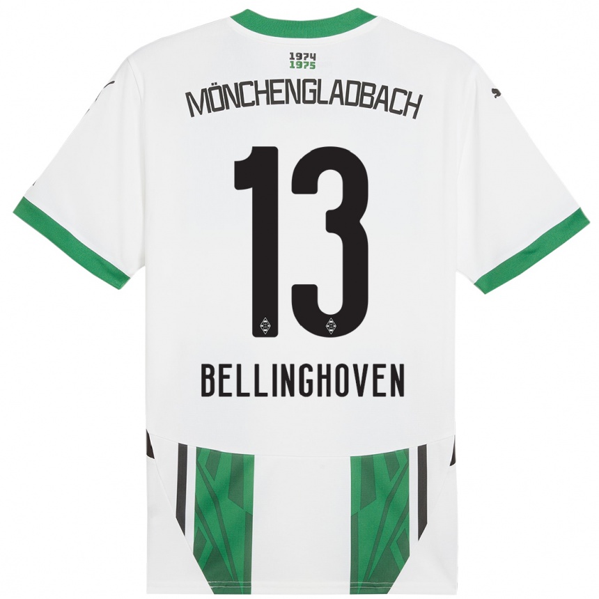 Férfi Labdarúgás Christina Bellinghoven #13 Fehér Zöld Hazai Jersey 2024/25 Mez Póló Ing