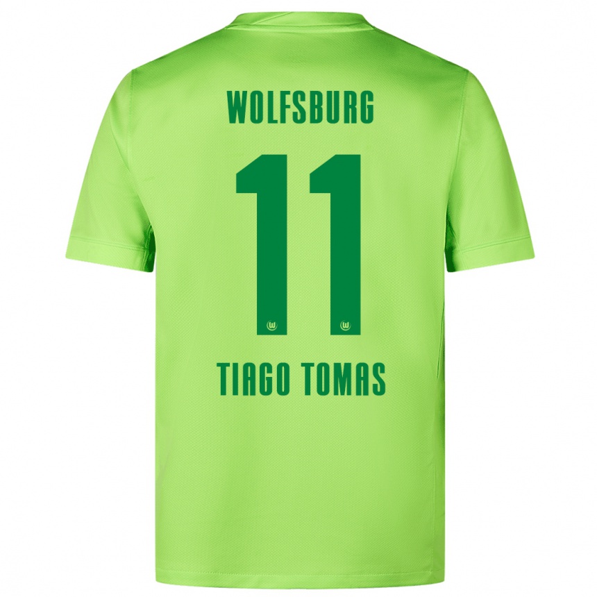 Férfi Labdarúgás Tiago Tomás #11 Fluoreszkáló Zöld Hazai Jersey 2024/25 Mez Póló Ing