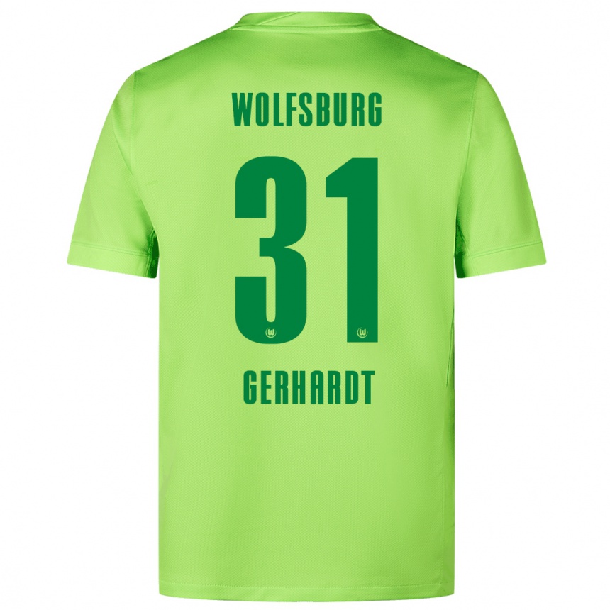 Férfi Labdarúgás Yannick Gerhardt #31 Fluoreszkáló Zöld Hazai Jersey 2024/25 Mez Póló Ing