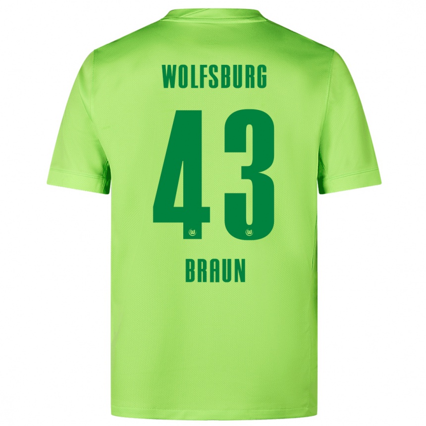 Férfi Labdarúgás Manuel Braun #43 Fluoreszkáló Zöld Hazai Jersey 2024/25 Mez Póló Ing