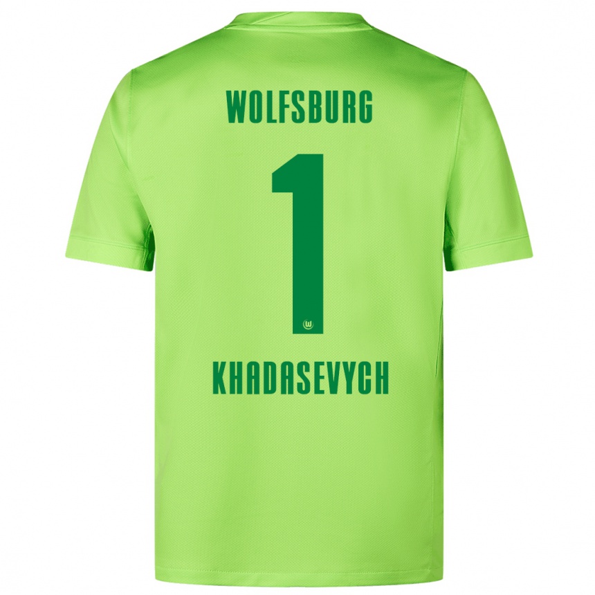 Férfi Labdarúgás Kyrylo Khadasevych #1 Fluoreszkáló Zöld Hazai Jersey 2024/25 Mez Póló Ing