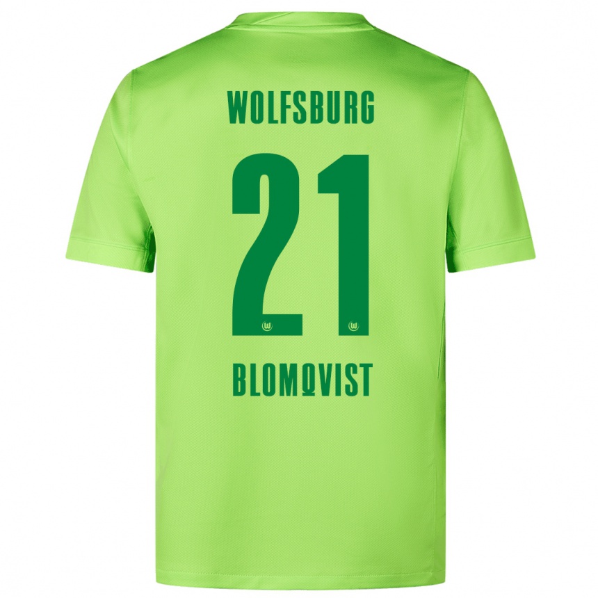 Férfi Labdarúgás Rebecka Blomqvist #21 Fluoreszkáló Zöld Hazai Jersey 2024/25 Mez Póló Ing