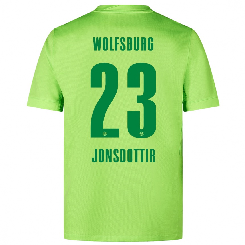 Férfi Labdarúgás Sveindís Jane Jónsdóttir #23 Fluoreszkáló Zöld Hazai Jersey 2024/25 Mez Póló Ing