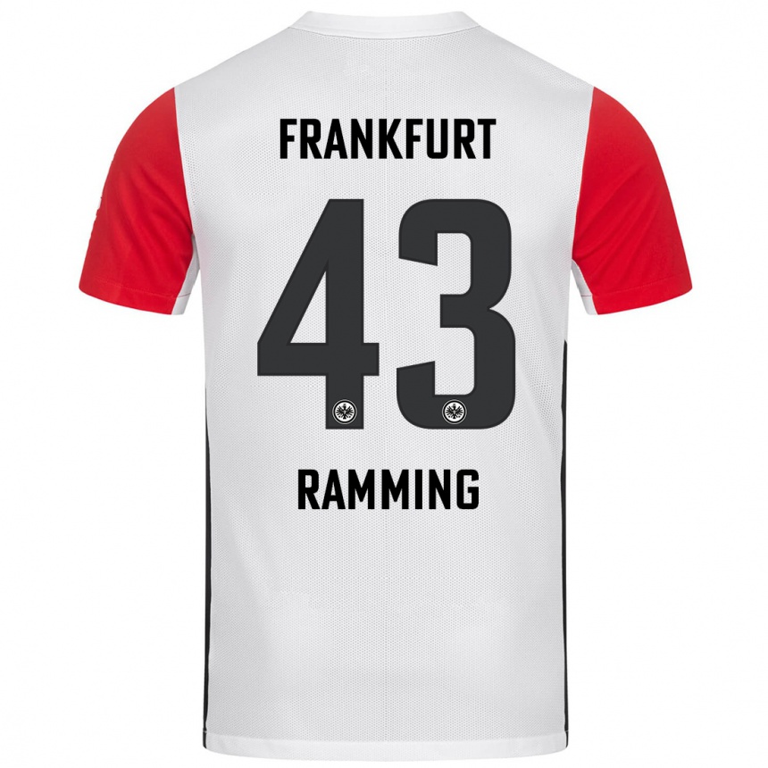 Férfi Labdarúgás Nils Ramming #43 Fehér Piros Hazai Jersey 2024/25 Mez Póló Ing