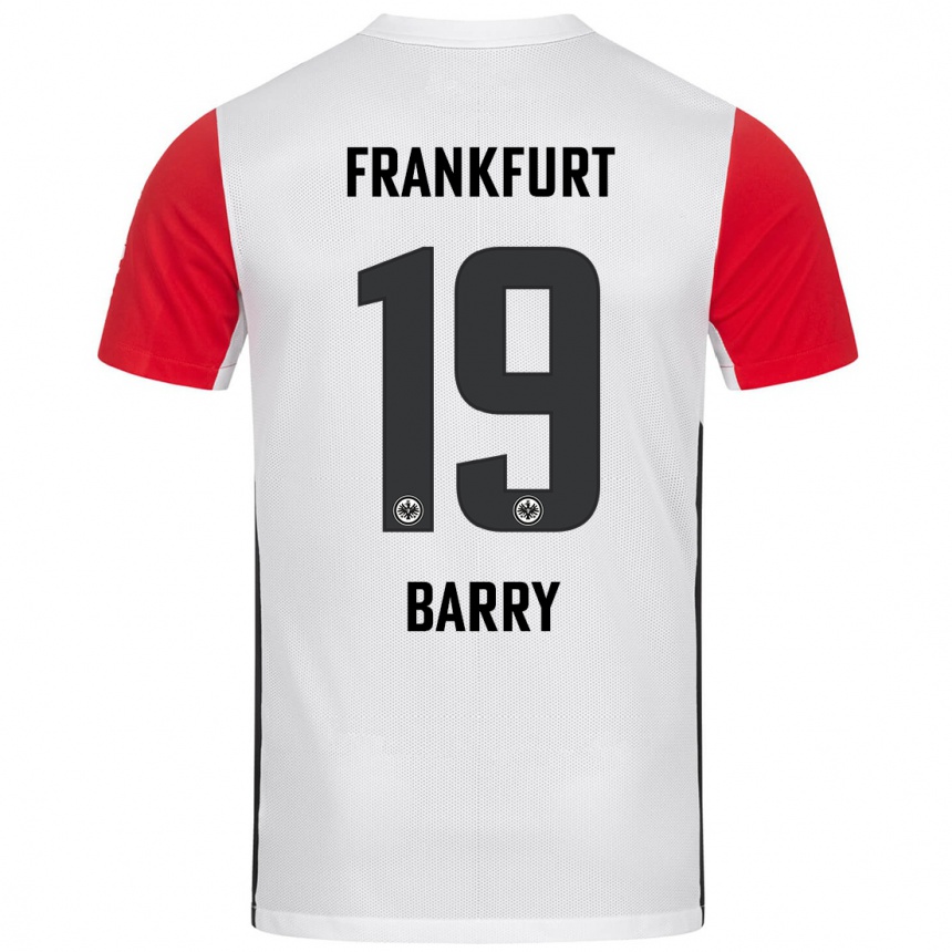 Férfi Labdarúgás Jasha Barry #19 Fehér Piros Hazai Jersey 2024/25 Mez Póló Ing