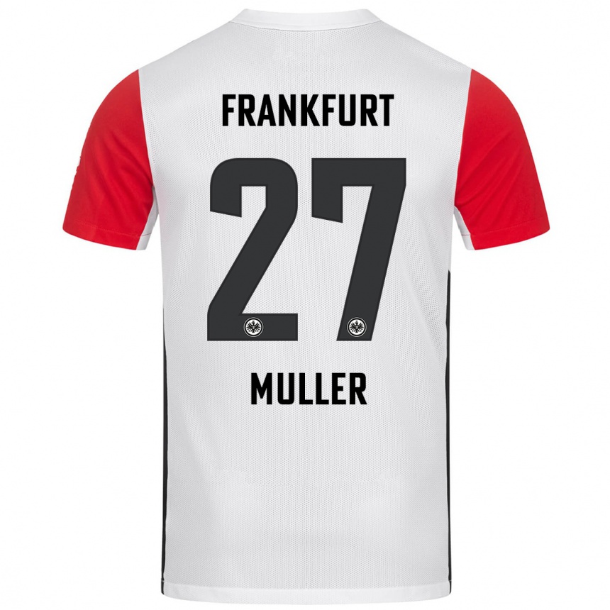 Férfi Labdarúgás Mark Müller #27 Fehér Piros Hazai Jersey 2024/25 Mez Póló Ing