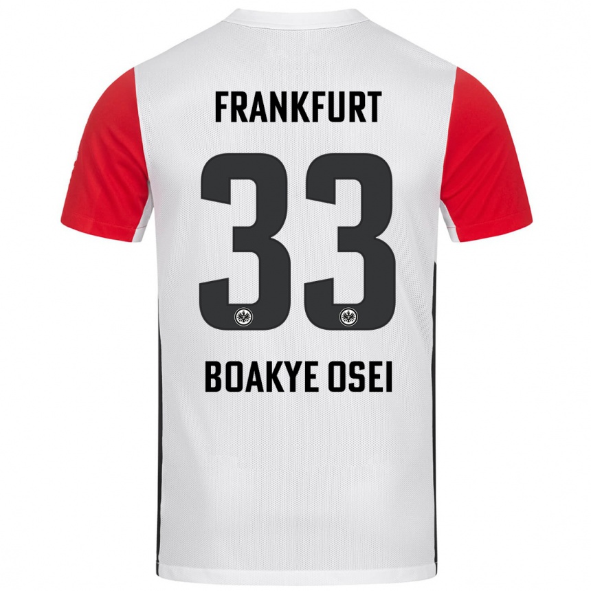 Férfi Labdarúgás Derek Boakye-Osei #33 Fehér Piros Hazai Jersey 2024/25 Mez Póló Ing