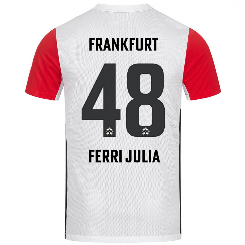 Férfi Labdarúgás Nacho Ferri #48 Fehér Piros Hazai Jersey 2024/25 Mez Póló Ing