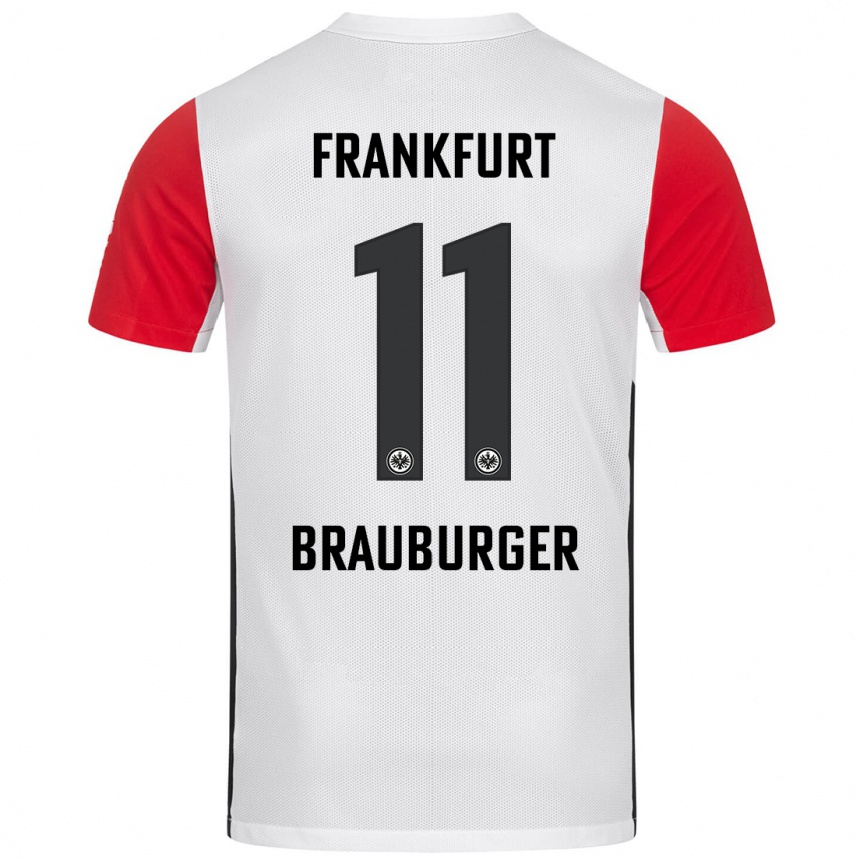 Férfi Labdarúgás Maximilian Brauburger #11 Fehér Piros Hazai Jersey 2024/25 Mez Póló Ing